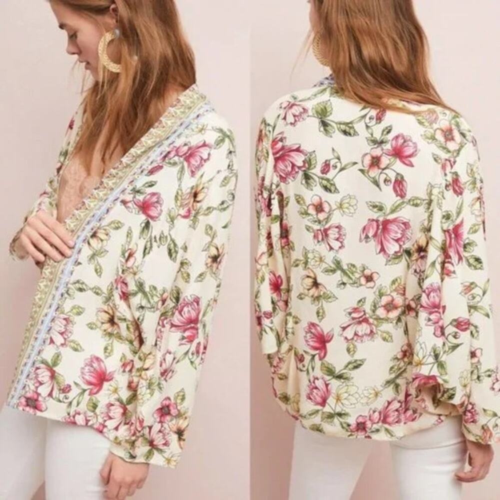 Akemi Kin Anthropologie Womens Western Whimsical Lagenlook Fairy Boho Kimono O/S